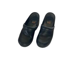 Dansko XP 2.0 Black Leather Mule Clogs Nursing Server Comfort Work Shoes size 36